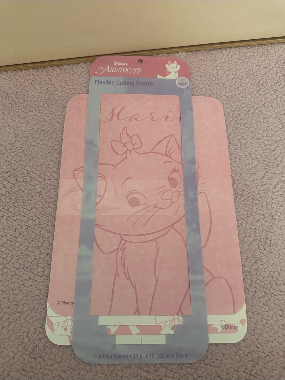 Disney Aristocats Pink and White Kitchen Cutting Boards (4-Pack)